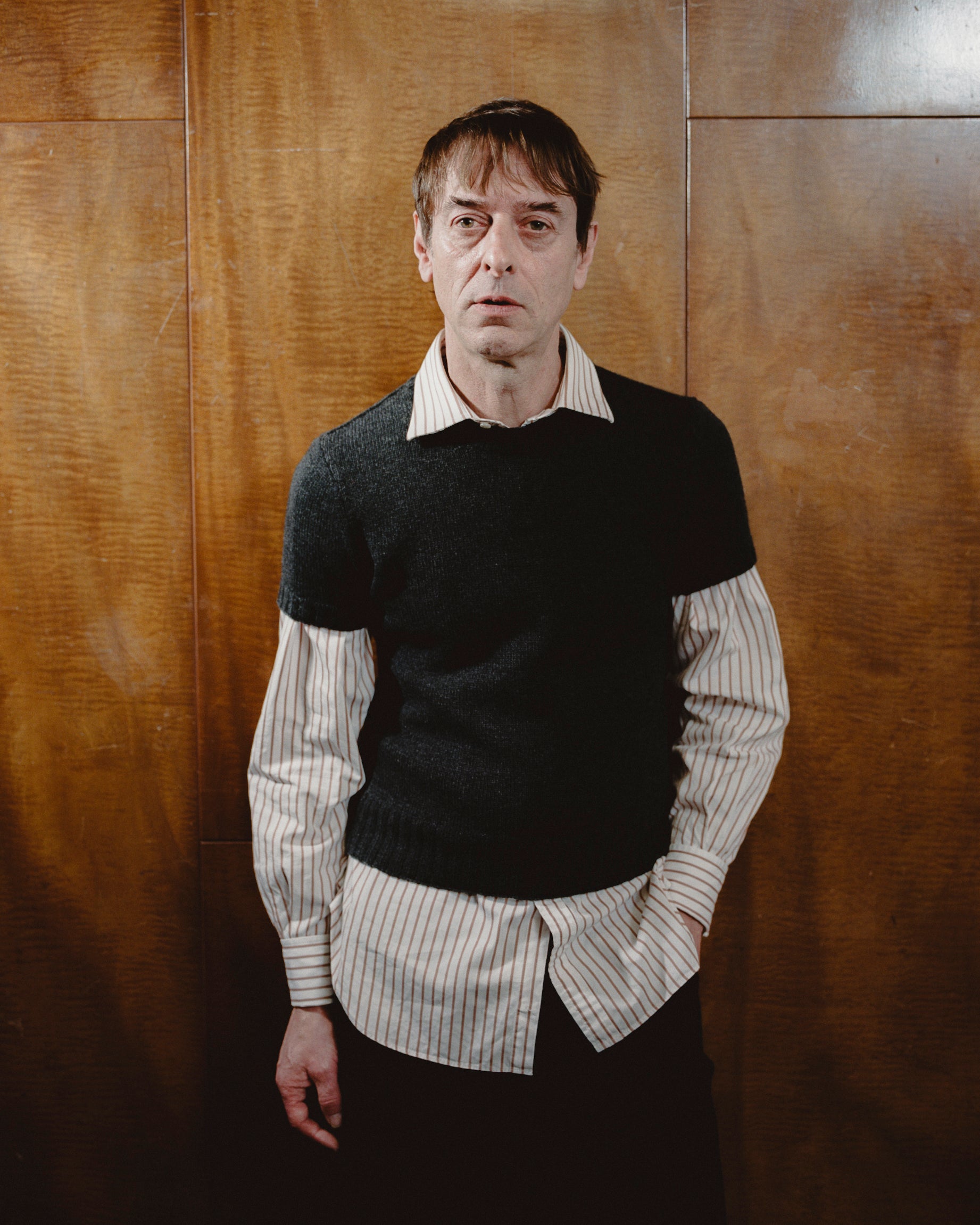 T-shirt sweater in charcoal