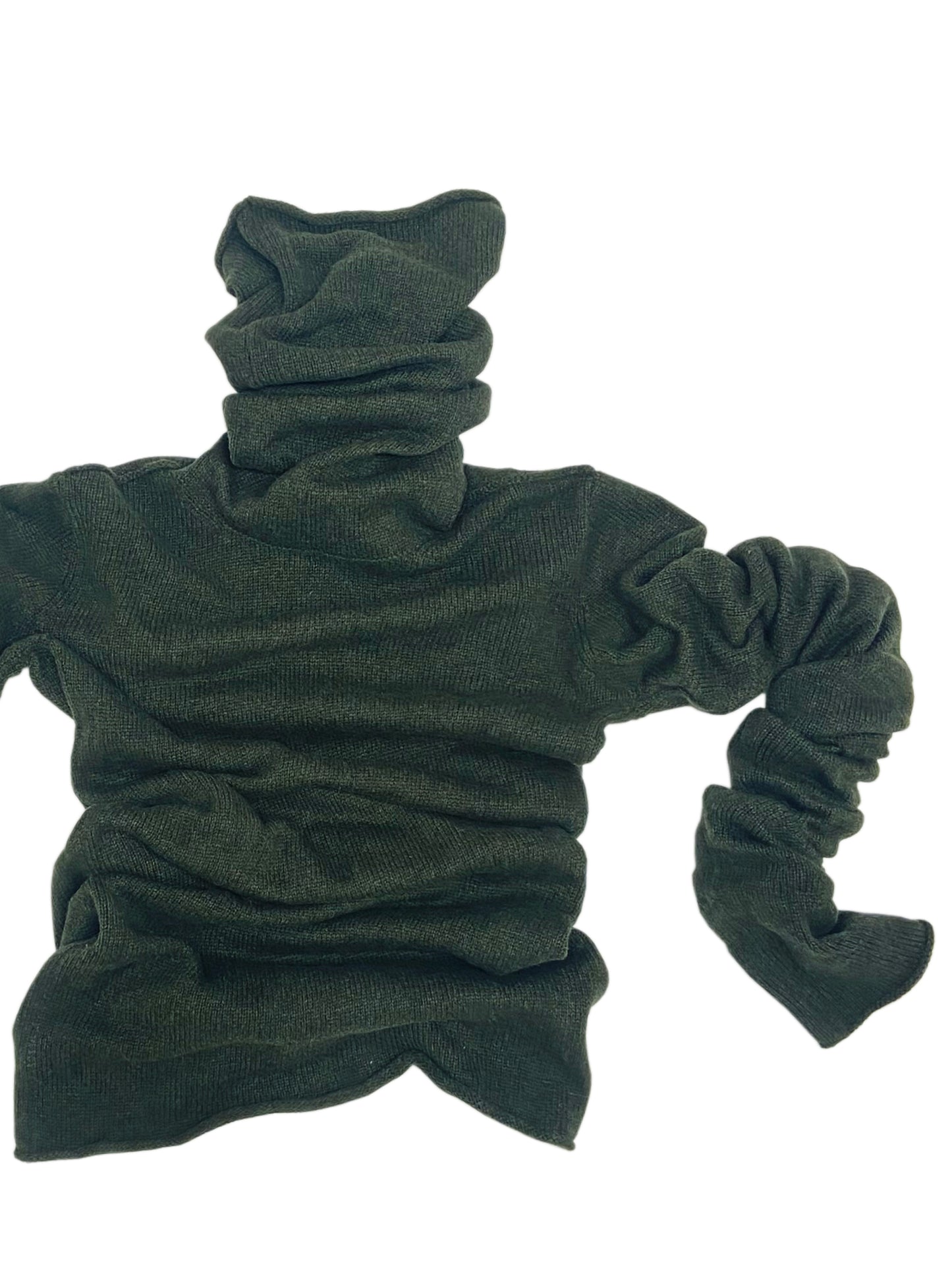 Double Snood sweater in seaweed
