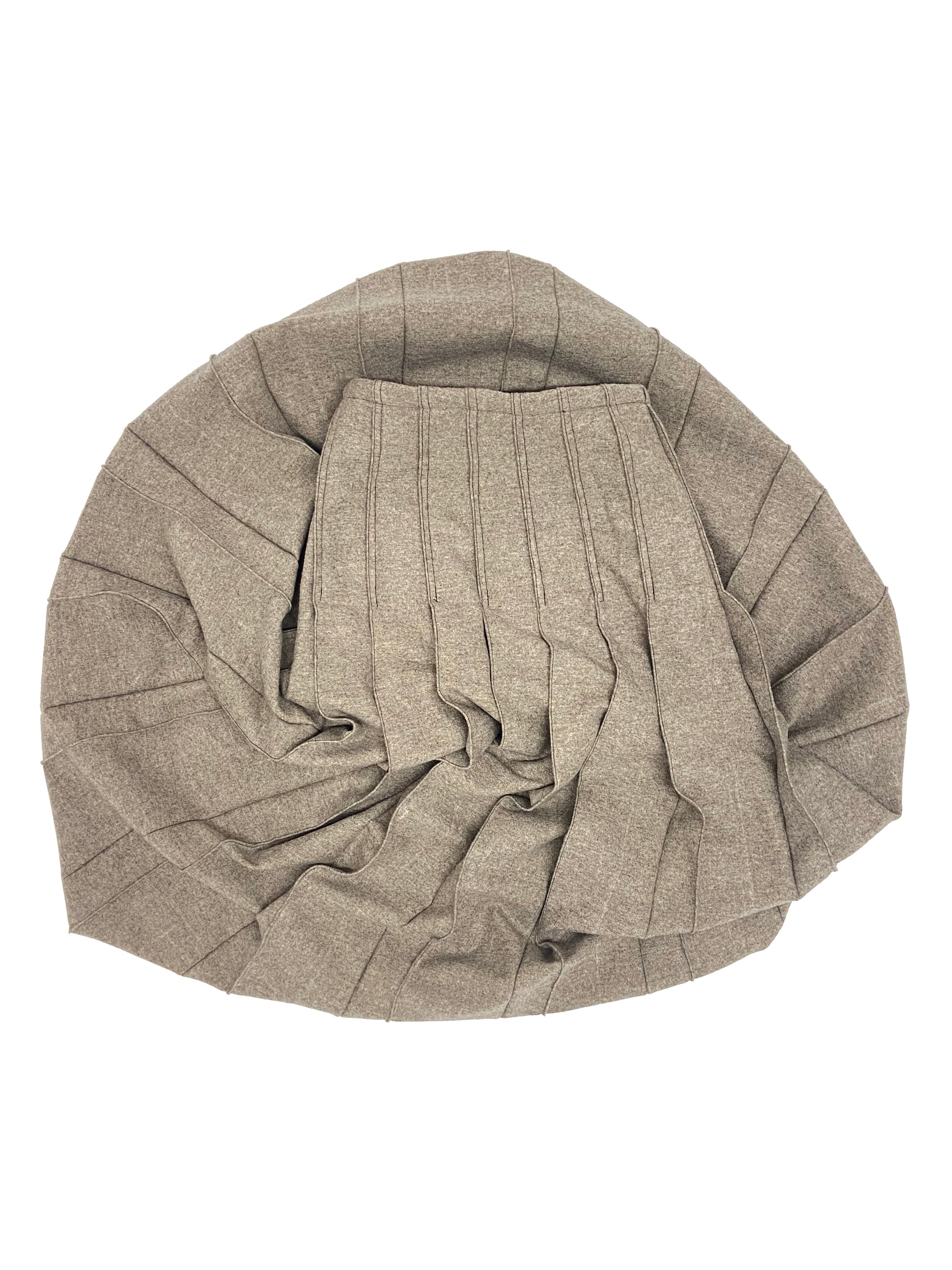 Oatmeal Ankle Pleat Skirt