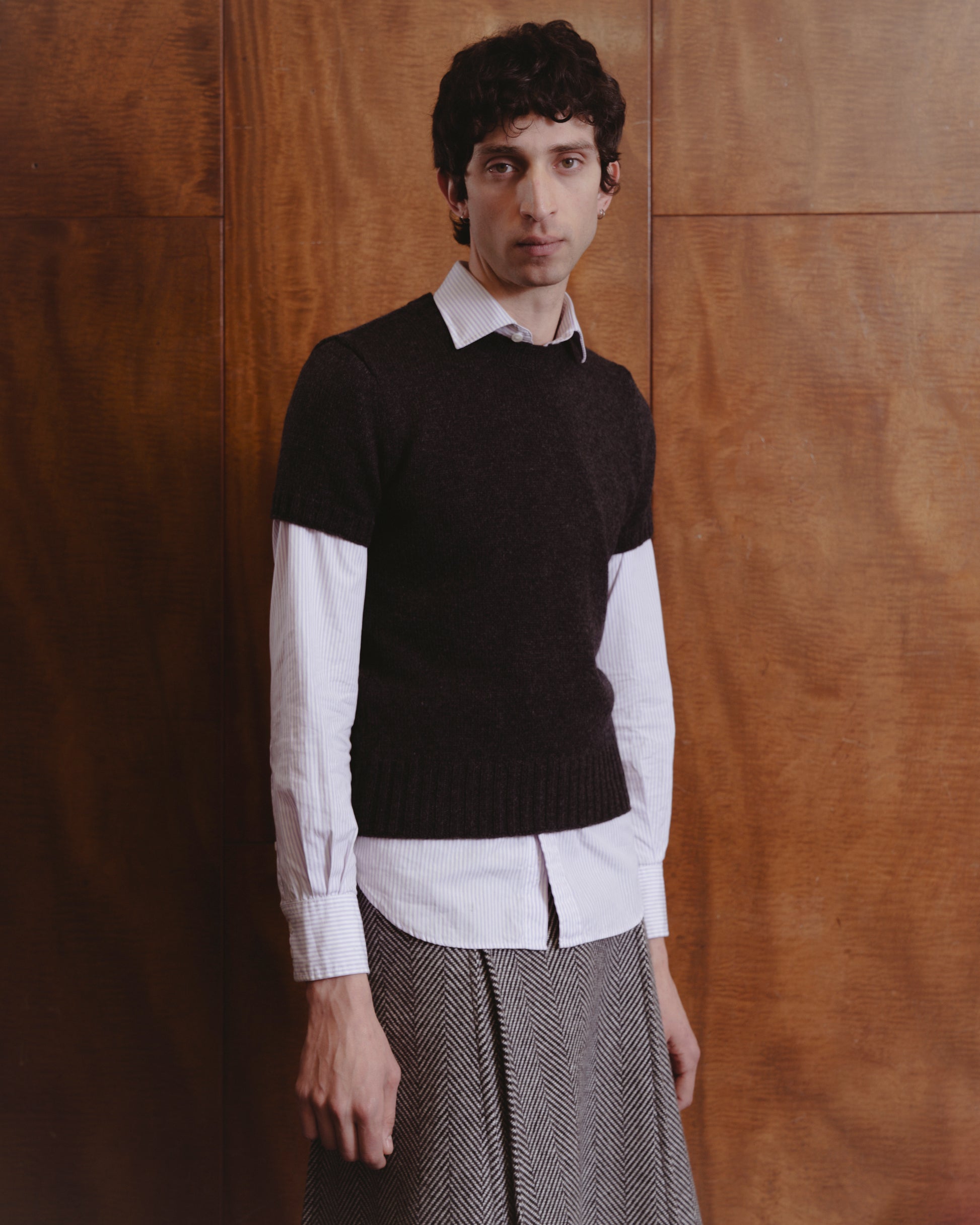 T-shirt sweater in charcoal