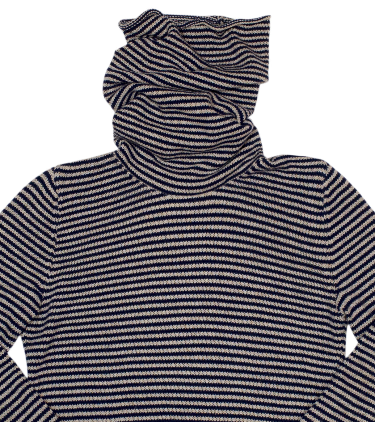 Stripy DoubleSnood Top in navy & oatmeal