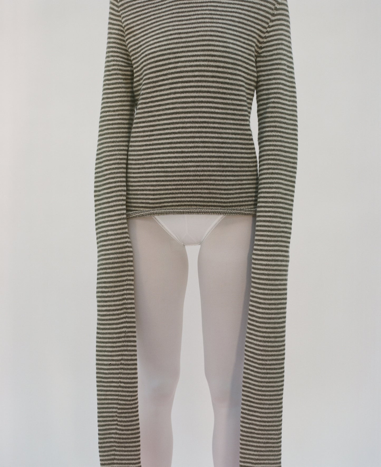 Grey & Oatmeal stripy double Snood Top