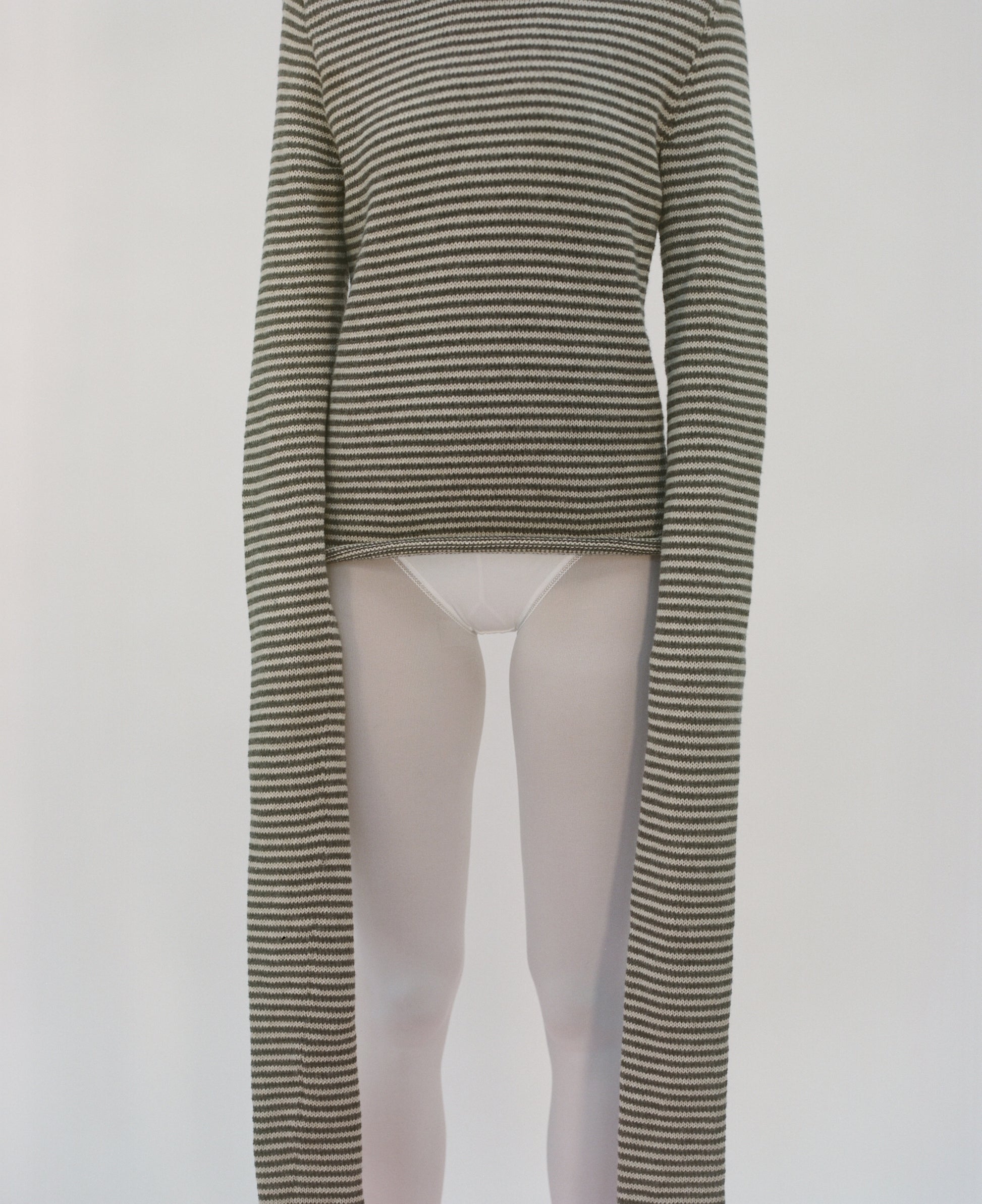 Grey & Oatmeal  stripy double Snood Top