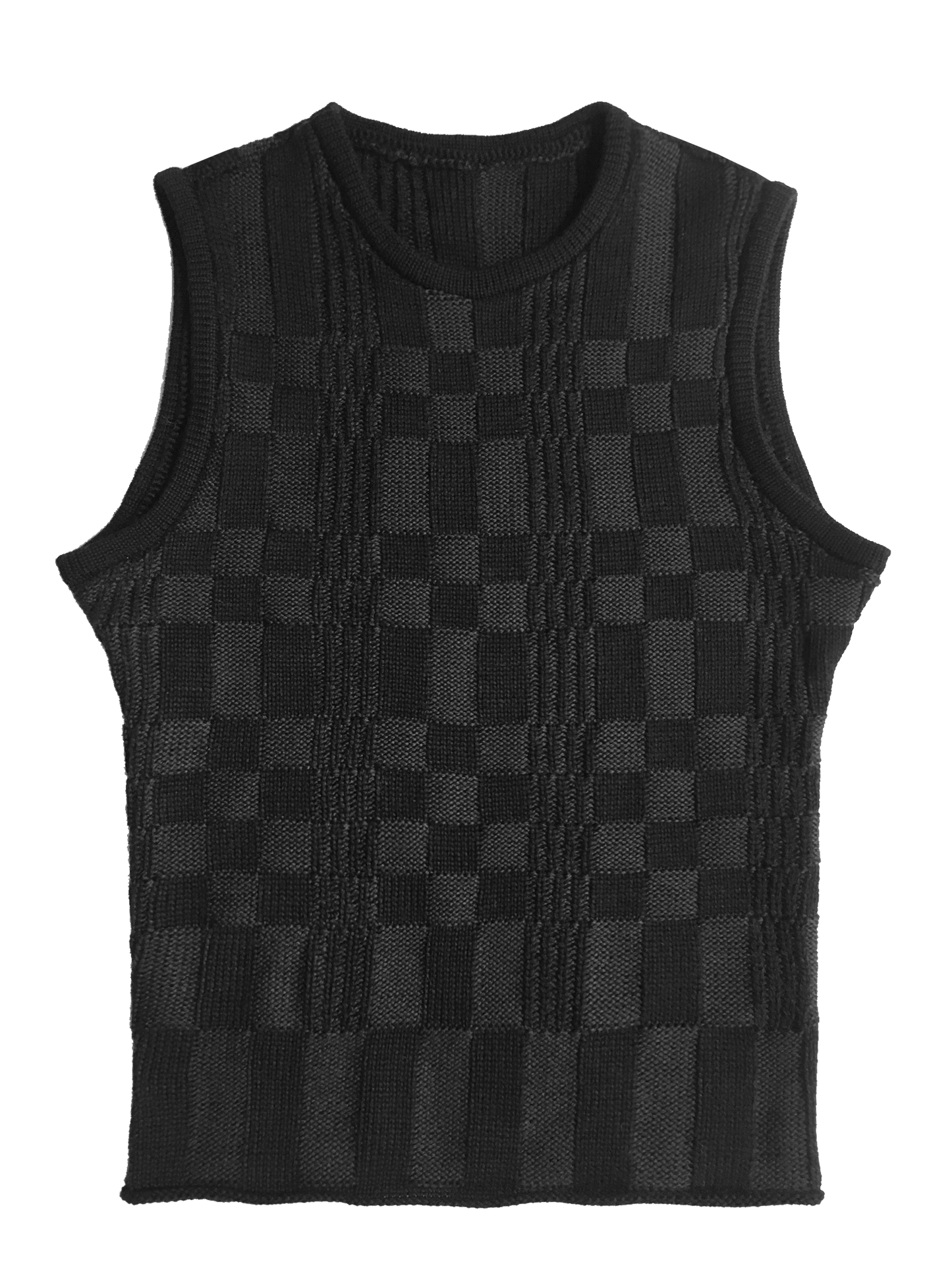 Grid vest in grey & black