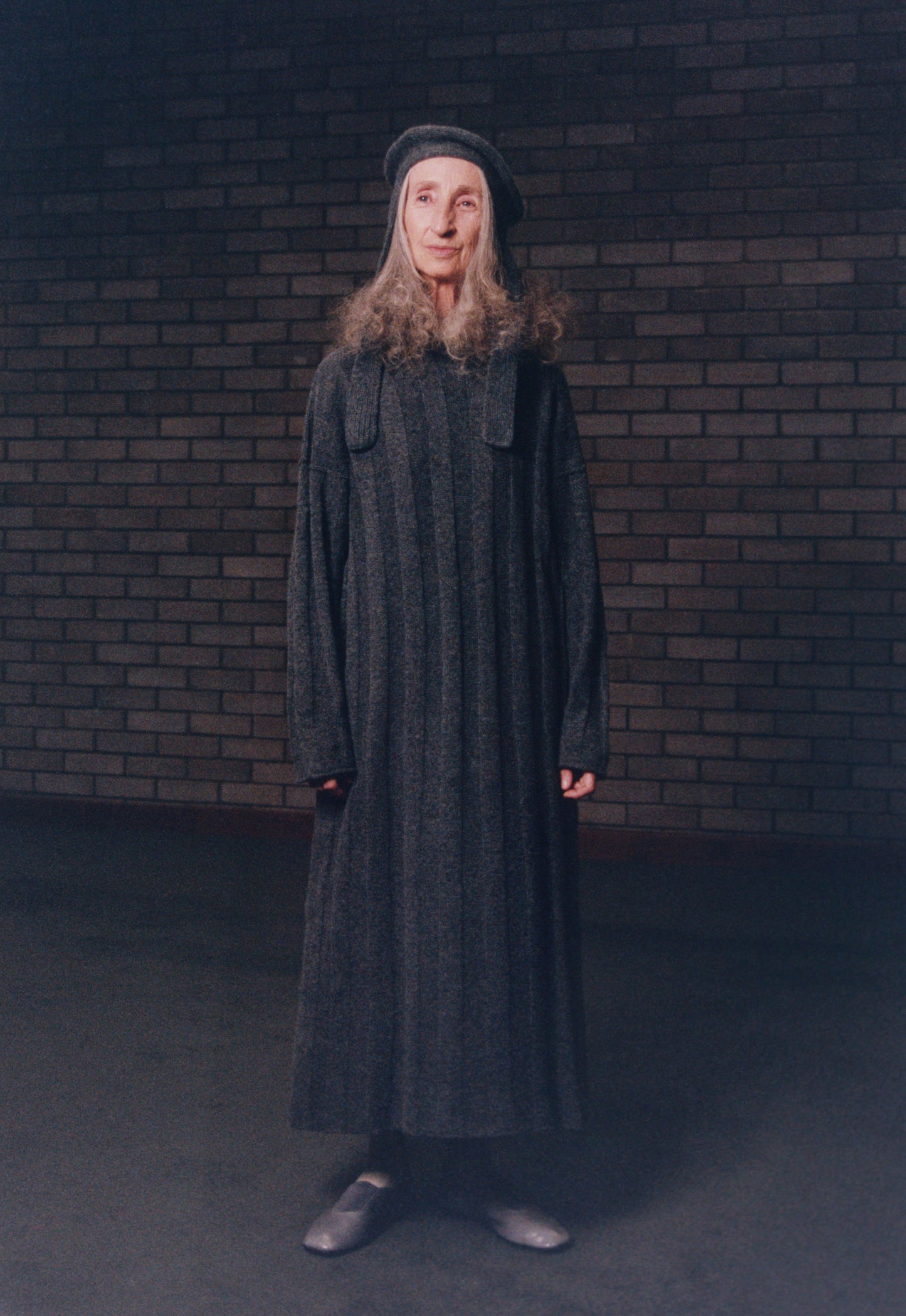 Wide-rib robe in grey