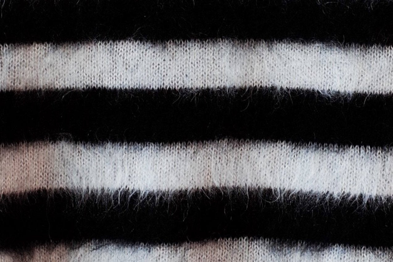 Close up mohair sweater in black and white