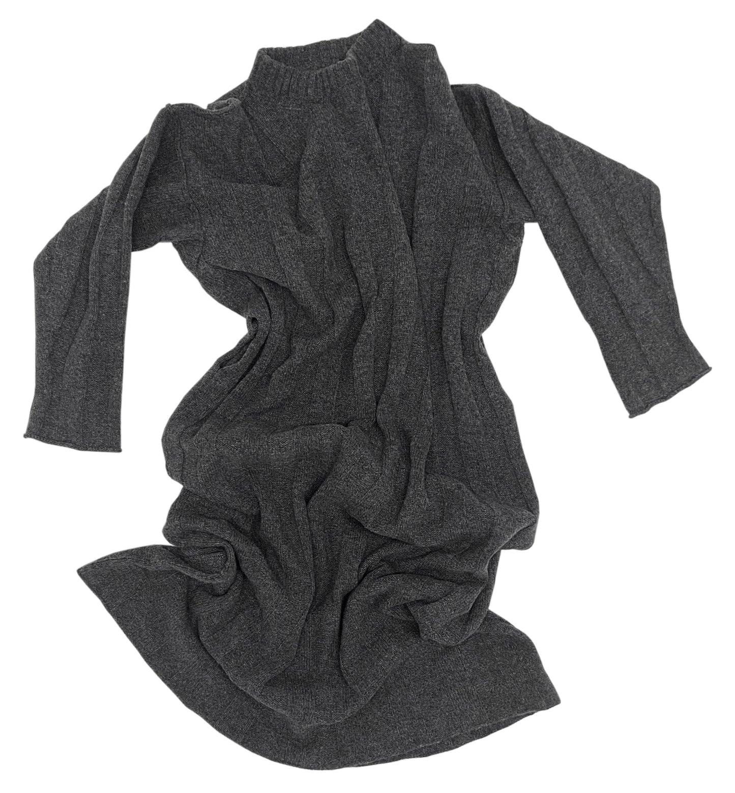 Wide-rib robe in grey