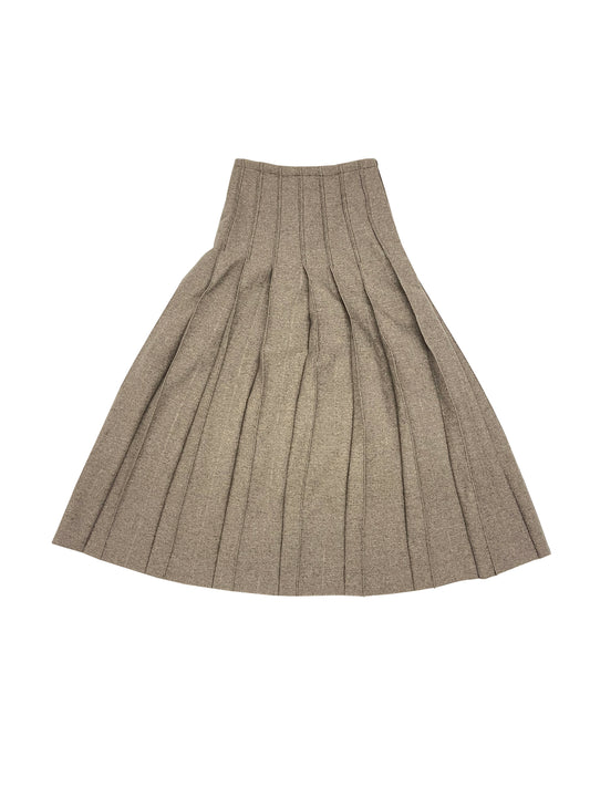 Oatmeal Ankle Pleat Skirt