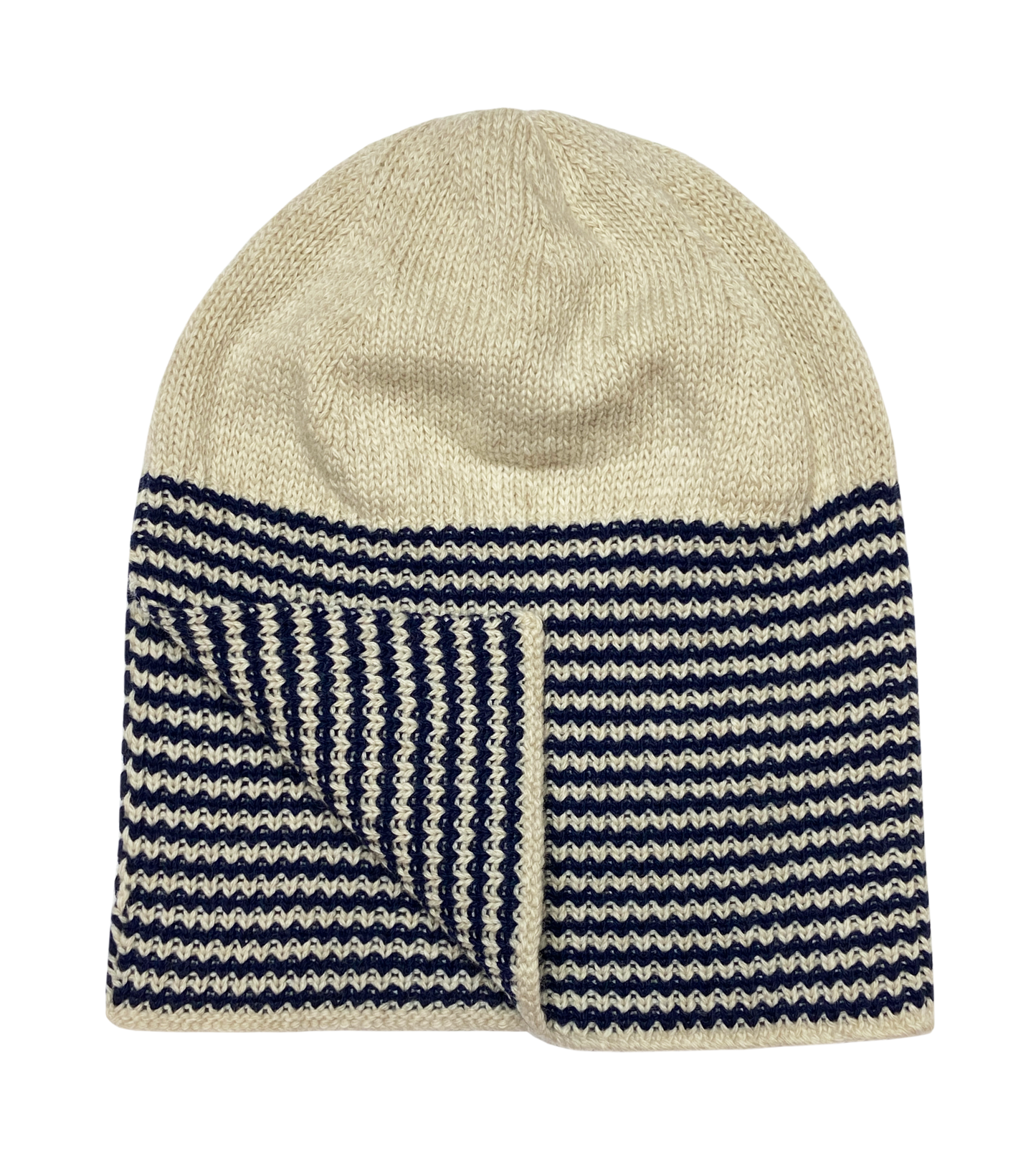 Flap hat in oatmeal & navy