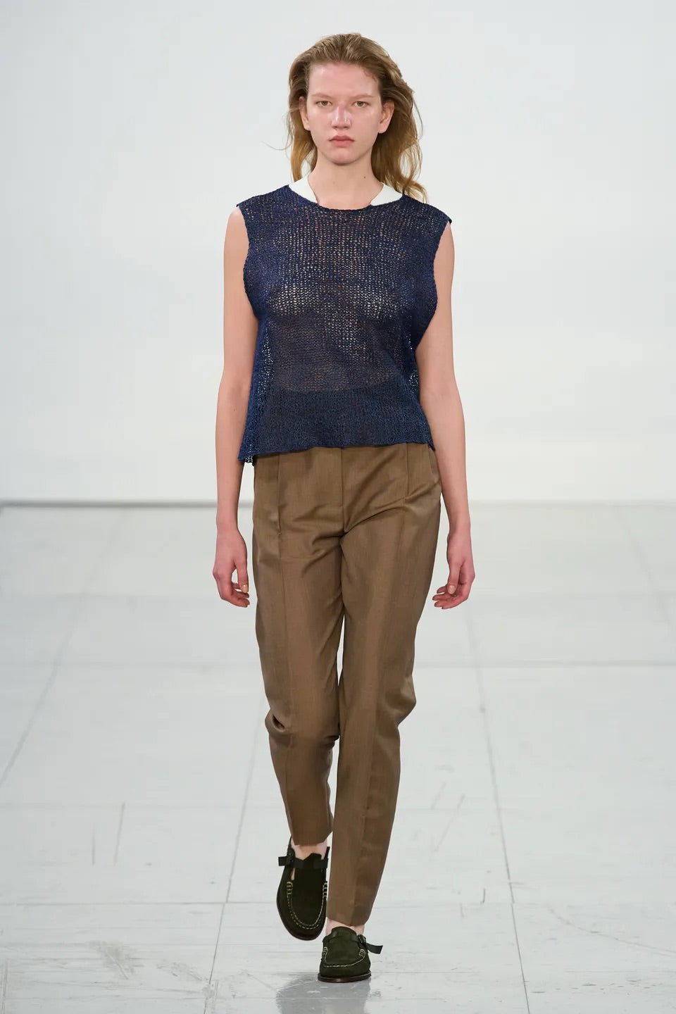 Linen Hand-knitted tank top. Development for EFTYCHIA