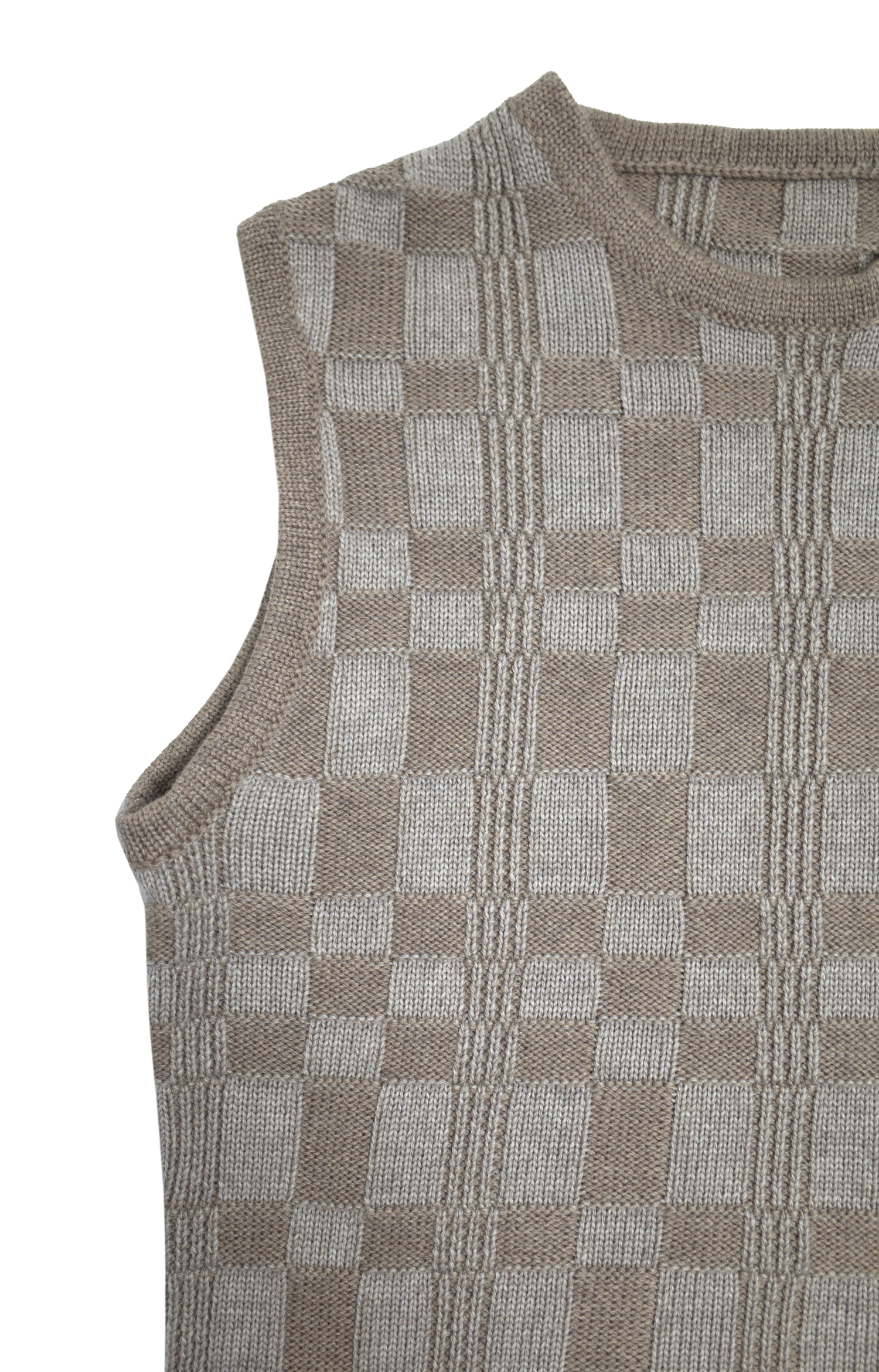 Close up of Gird Vest in Merino Wool