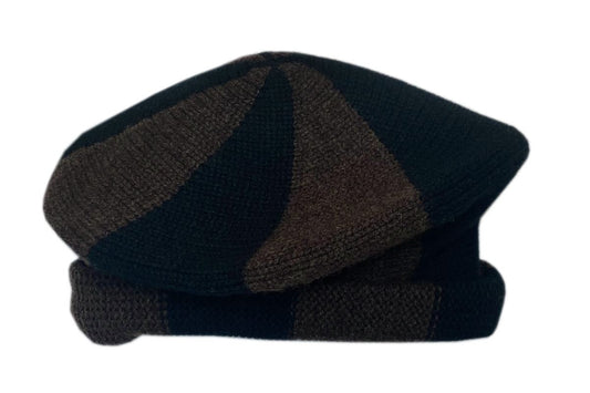 Spiral sack hat in thickory brown & black 