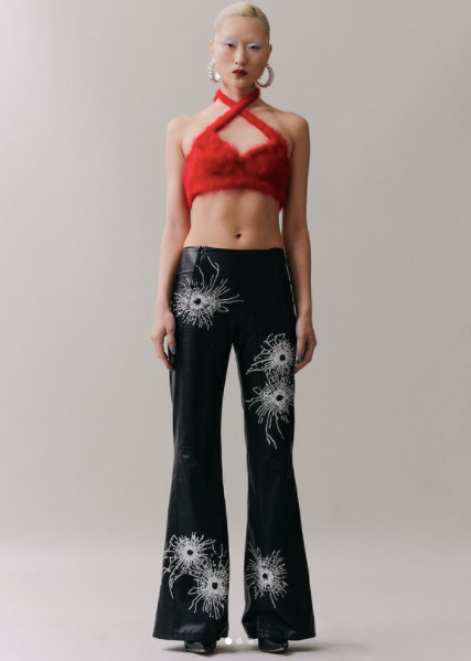 Knit development for Mimi Wade. Brushed knit top.