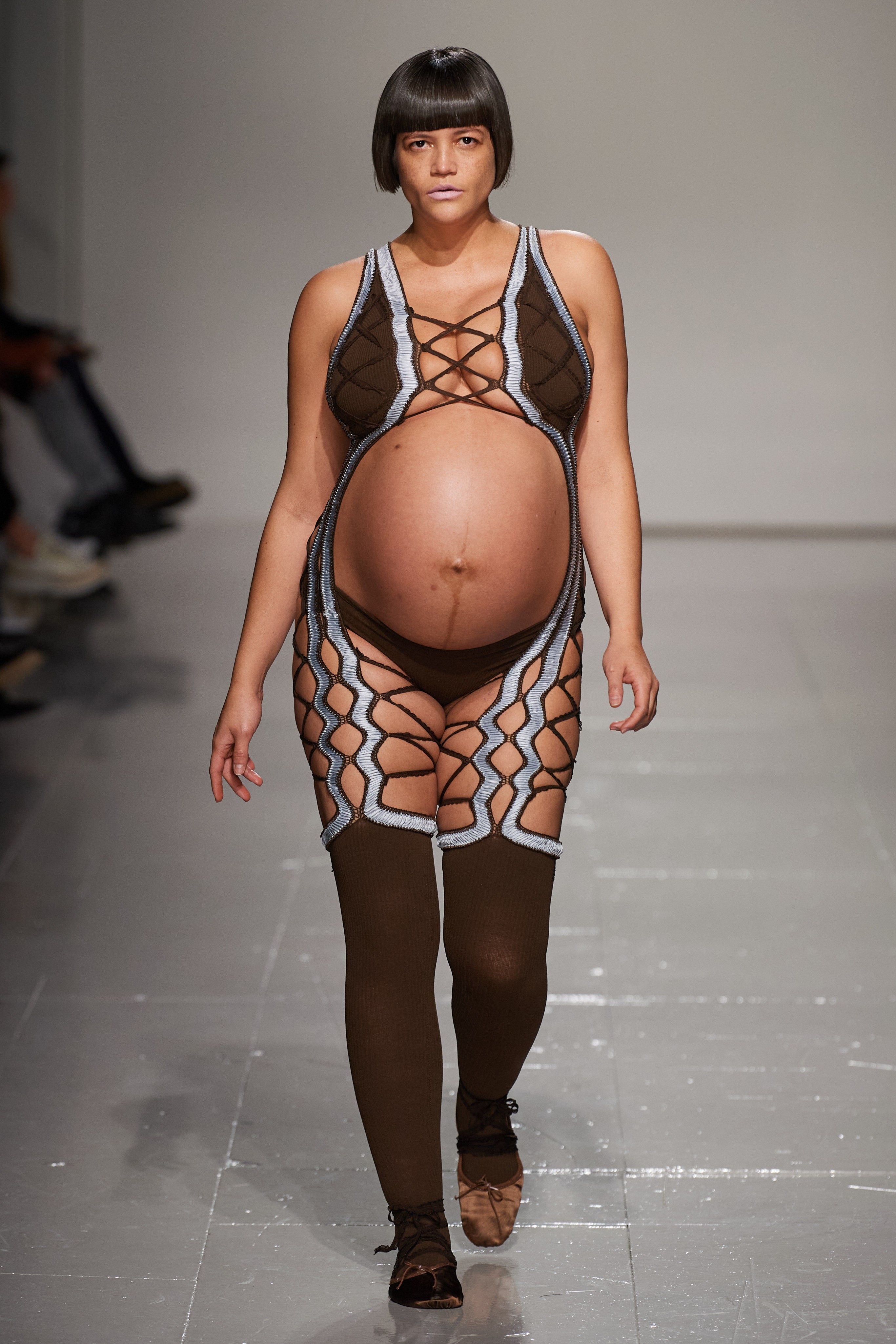 Shibari Tights and top consulting for Sinead O'Dwyer.
Rib knit stretch Lace trim and cut-outs throughout