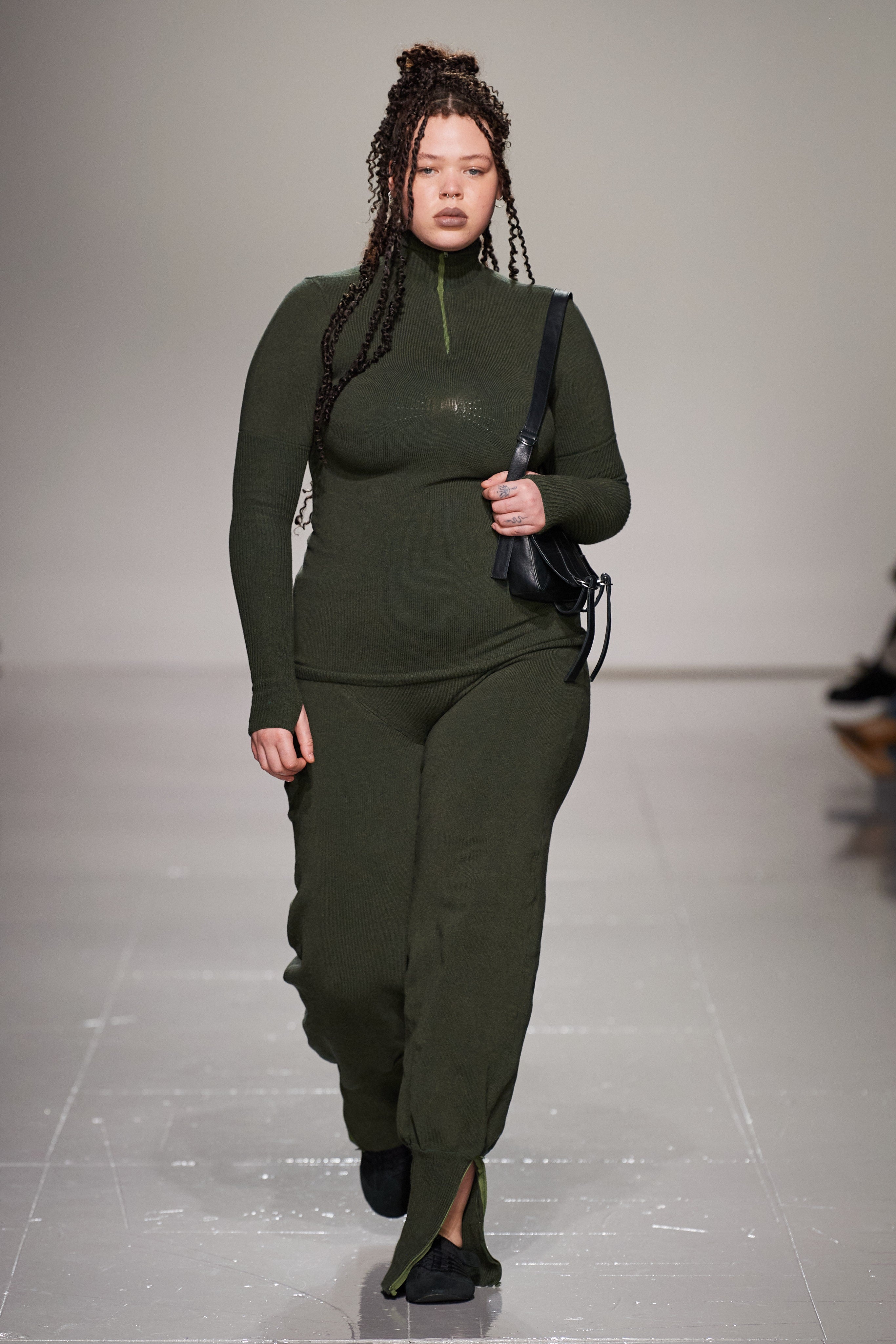 Rib knit trousers and top consulting for Sinead O'Dwyer.