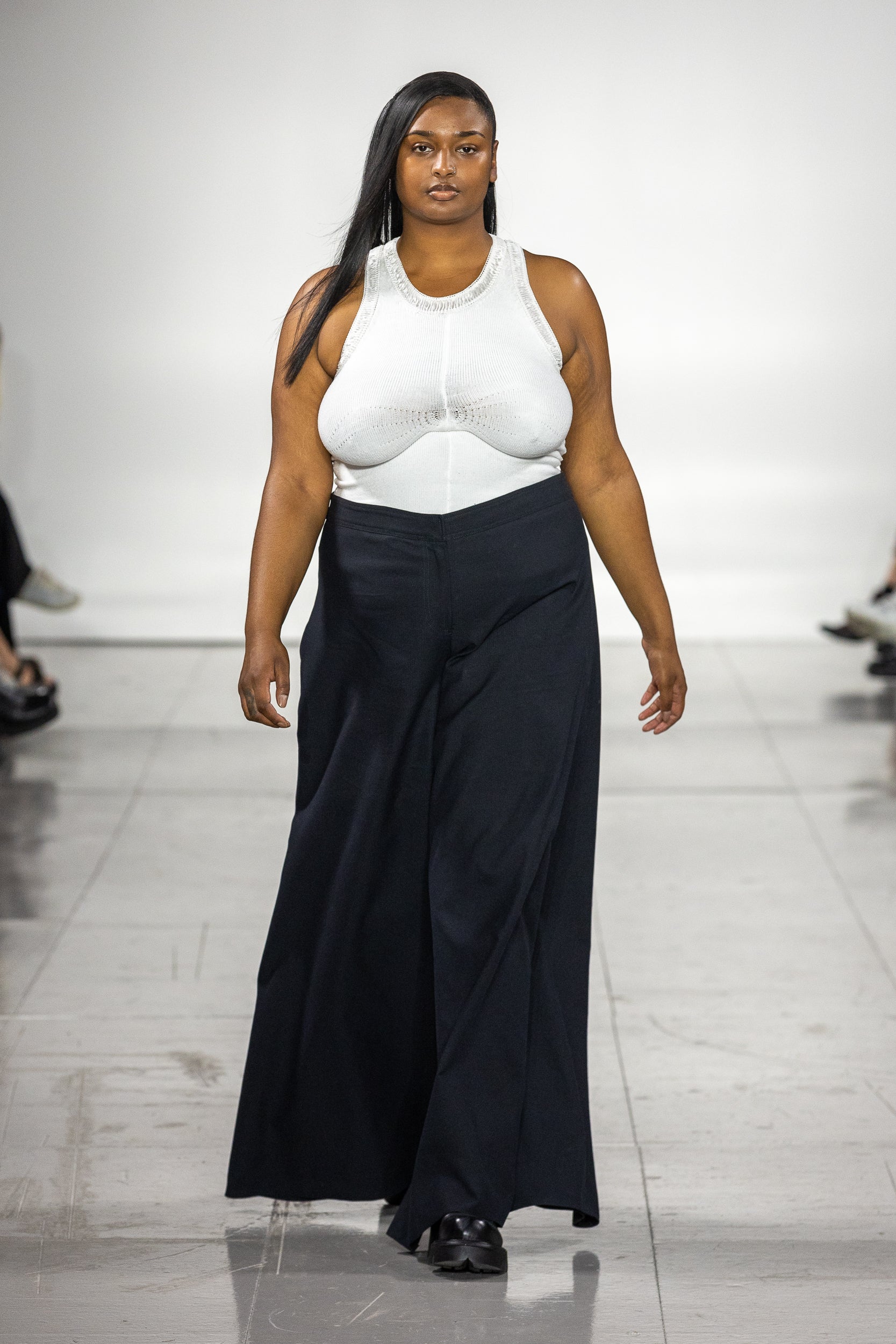 Knit tank top. Construction for Sinead O'Dwyer