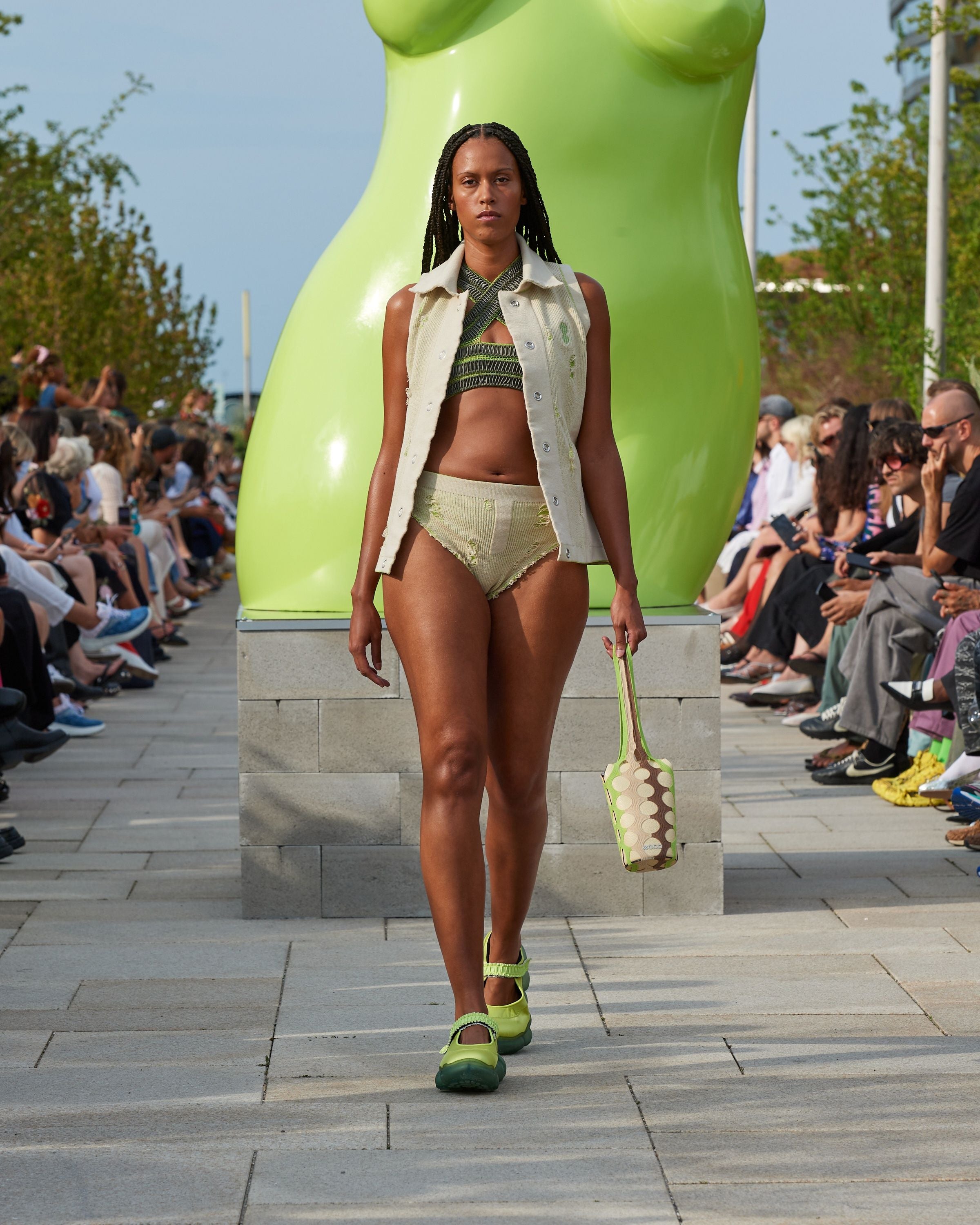 Knitted vest and briefs consultation and programming for Sinead O'Dwyer