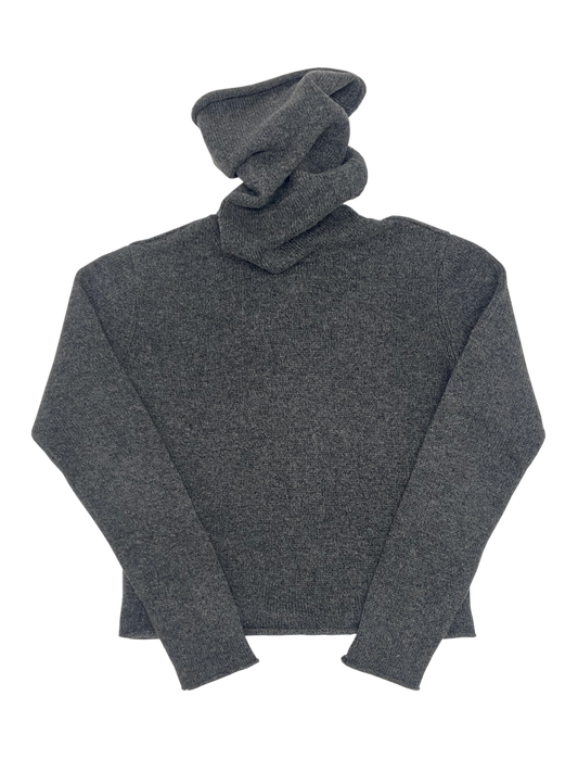 Snood top in mid-grey