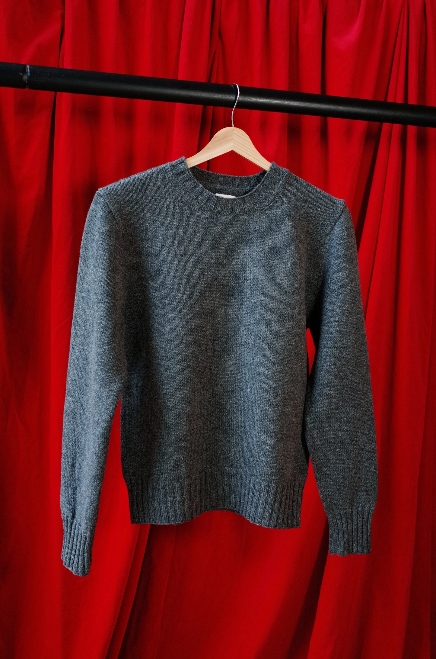 Traditional sweater in mid-grey