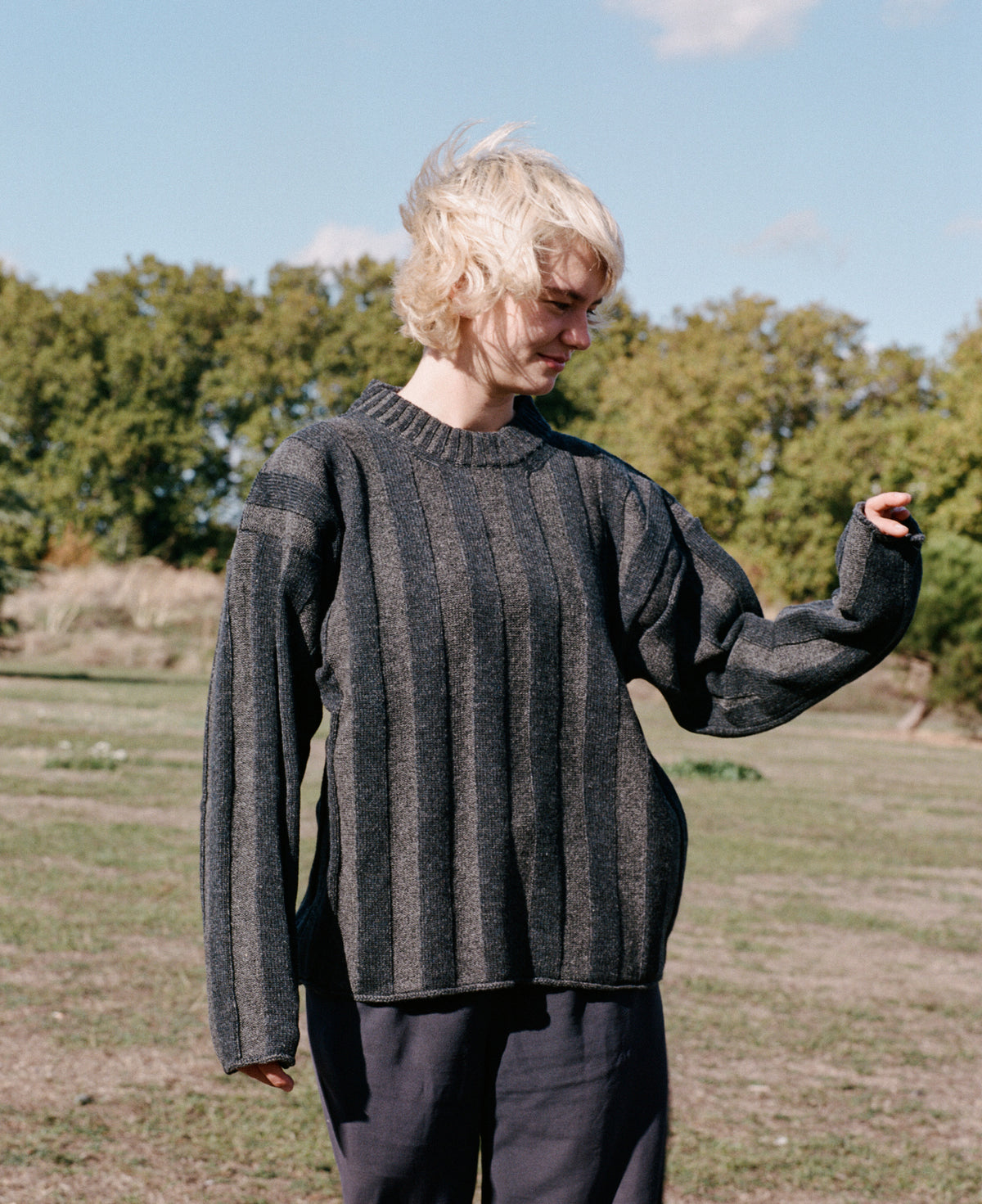 Plated Wide-Rib Sweater
